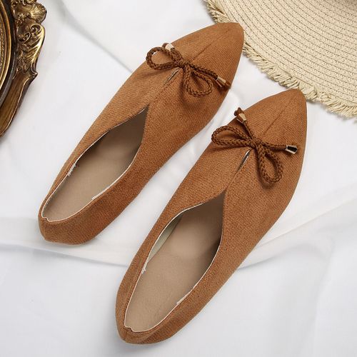 Chaussures Mocassins En Daim Doux Et Pointus Pour Femmechaussures Décontractées Enfilernouvelle Modeété