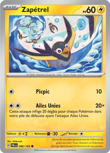 Carte Pokémon - Zapétrel - 080/193 - Ev2 Evolutions À Paldea