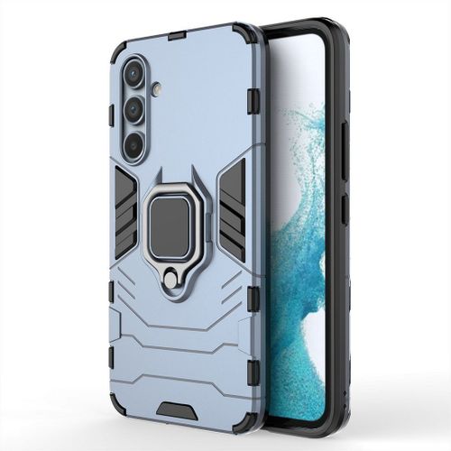 Saturcase Coque Pour Samsung Galaxy A54 5g, Bague Béquille Hybride 2 En 1 [Pc & Silicone] Double Couche Pare-Chocs Antichoc Protecteur Housse Étui Coque Pour Samsung Galaxy A54 5g (Bleu Marine)