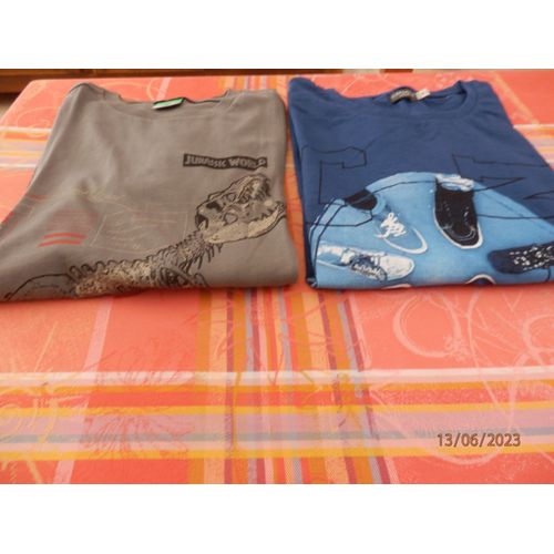 2 T-Shirts - 14 Ans - Manches Longues - 100% Coton