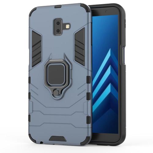 Saturcase Coque Pour Samsung Galaxy J6 Plus 2018, Bague Béquille Hybride 2 En 1 [Pc & Silicone] Double Couche Pare-Chocs Antichoc Protecteur Housse Étui Coque Pour Samsung Galaxy J6 Plus 2018 (Bleu Marine)