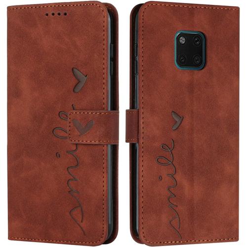 Coque Pour Huawei Mate 20 Pro, Étui Housse En Cuir Pu Premium Huawei Mate 20 Pro, Magnetique Flip [Pochette De Portefeuille], Etui De Protection Pour Huawei Mate 20 Pro (#Marron)