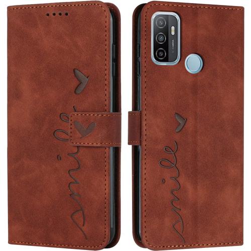 Coque Pour Oppo A53 4g / A32 4g / A53s / A33 4g, Étui Housse En Cuir Pu Oppo A53 4g / A32 4g, Magnetique Flip [Pochette De Portefeuille], Etui De Protection Pour Oppo A53s / A33 4g (#Marron)