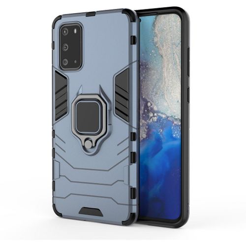 Saturcase Coque Pour Samsung Galaxy S20, Bague Béquille Hybride 2 En 1 [Pc & Silicone] Double Couche Pare-Chocs Antichoc Protecteur Housse Étui Coque Pour Samsung Galaxy S20 (Bleu Marine)