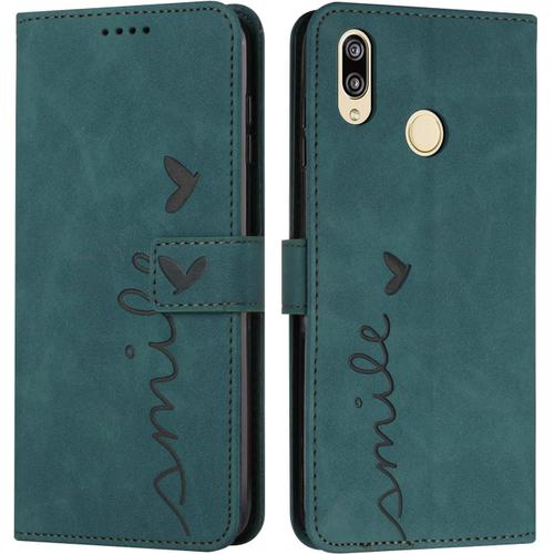 Coque Pour Huawei P20 Lite, Étui Housse En Cuir Pu Premium Huawei P20 Lite, Magnetique Flip [Pochette De Portefeuille], Etui De Protection Pour Huawei P20 Lite (Vert)