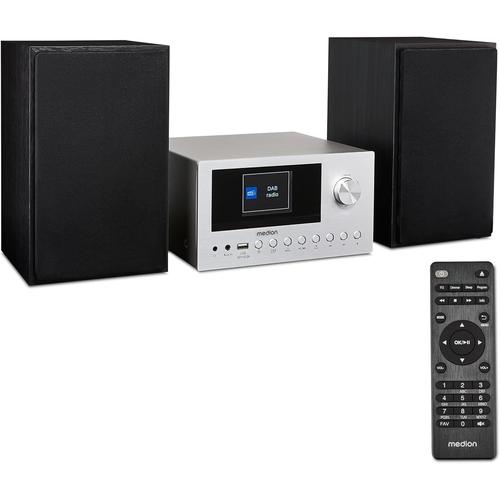 P85003 Mini Chaîne Hifi Avec Lecteur Cd (Wifi, Bluetooth, Radio Internet, Dab +, Usb, Aux, Égal Ur, Écran Couleur Tft Avec Télécommande, 2X 15 W Rms) Argent