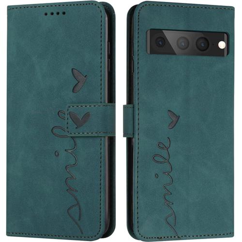 Coque Pour Google Pixel 7 Pro, Étui Housse En Cuir Pu Premium Google Pixel 7 Pro, Magnetique Flip [Pochette De Portefeuille], Etui De Protection Pour Google Pixel 7 Pro (Vert)