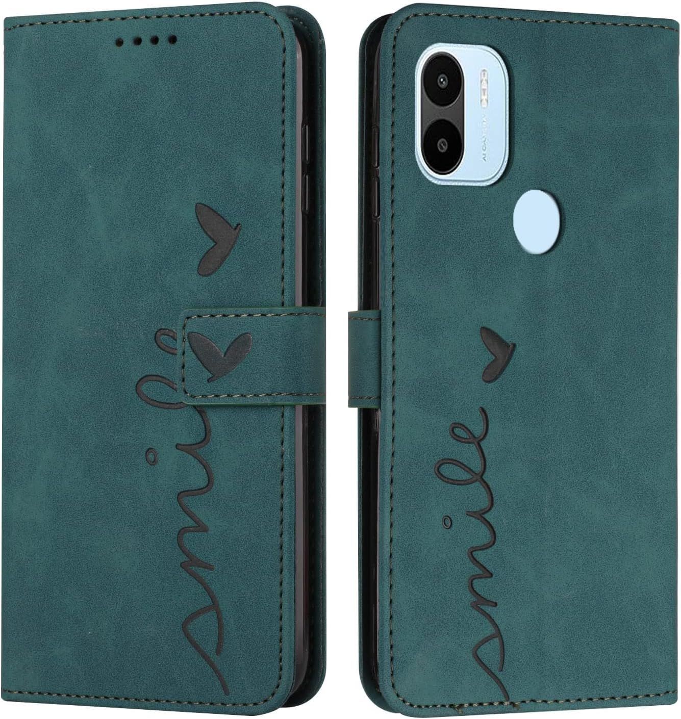 Coque Pour Xiaomi Redmi A1 Plus, Étui Housse En Cuir Pu Premium Xiaomi Redmi A1 Plus, Magnetique Flip [Pochette De Portefeuille], Etui De Protection Pour Xiaomi Redmi A1 Plus (Vert)