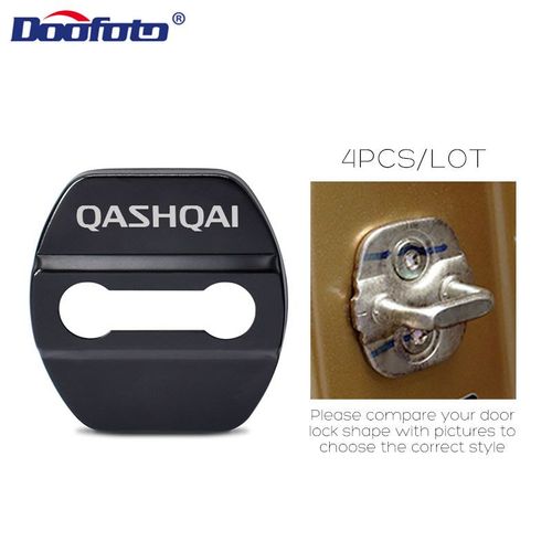 Couvercle De Serrure De Porte Automatique,Étui D'emblèmes D'insigne,Style De Voiture,Protection Extérieure,Accessoires Pour Nissan,Qprédit,Qai,J10,J11,Ensemble De 4 Pièces - Type Black
