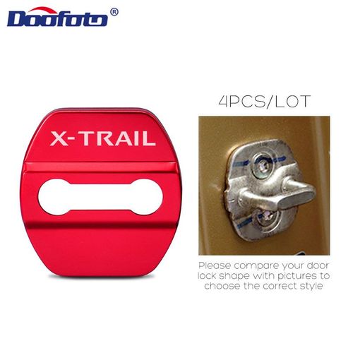 Couvercle De Serrure De Porte Automatique,Étui D'emblèmes D'insigne Pour Nissan X Trail Xtracanon T30 T31 T32 2008-2020,Accessoires Extérieurs De Style De Voiture - Type Red #A