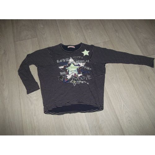 Tee Shirt Desigual Multicolore Et Paillettes 11/12 Ans Tbe