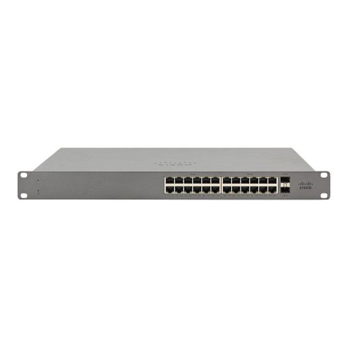 Cisco Meraki Go GS110-24 - Commutateur - Géré - 24 x 10/100/1000 + 2 x SFP (mini-GBIC) lien montant - Montable sur rack, de bureau
