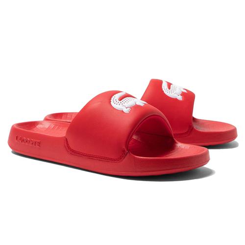 Lacoste Tongs De Bain Croco Slides Slipper Chaussures De Bain Rouge Eur