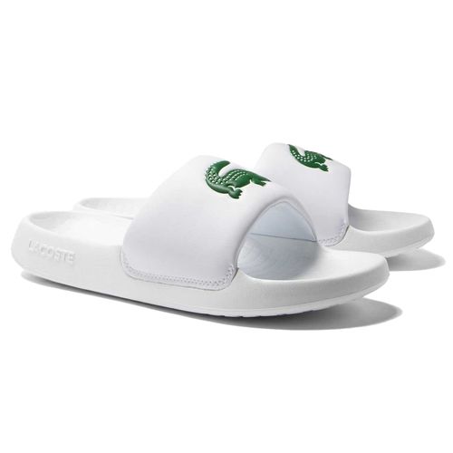 Lacoste Tongs De Bain Croco Slides Slipper Chaussures De Bain Blanc Eur