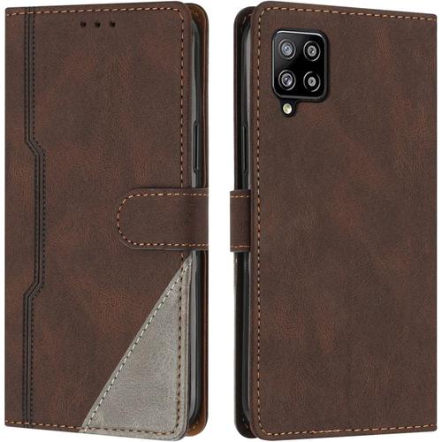 Coque Pour Samsung Galaxy A42 5g / M42 5g, Housse Etui Portefeuille Cuir Multifonction, Fermeture Magnétique À Clapet [Fonction Support] Flip Case Compatible Avec Samsung A42 5g (Marron)