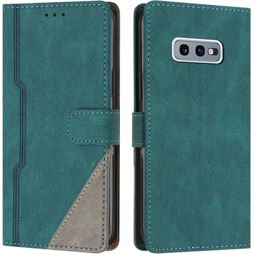 Coque Pour Samsung Galaxy S10e, Housse Etui Portefeuille Cuir Multifonction, Fermeture Magnétique À Clapet Anti-Choc [Fonction Support] Flip Case Compatible Avec Samsung Galaxy S10e (Vert)