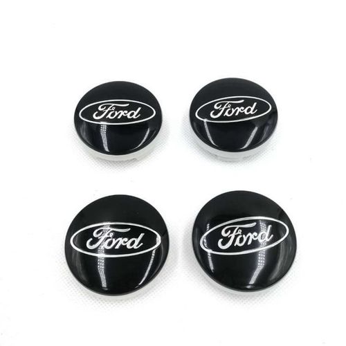 Lot De 4 Logo Ford 54mm Noir Centre De Roue Cache Moyeu Jante Emblème Jantes Insigne Cache-Moyeux