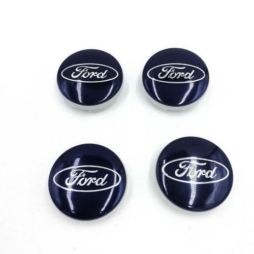 Ford, Lot De 4 Ford Logo 54mm Bleu Centre De Roue Cache Moyeu Jante Emblème Jantes Insigne