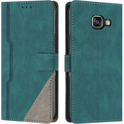 Coque Pour Samsung Galaxy J310/J3 2016/J3, Housse Etui Portefeuille Cuir Multifonction, Fermeture Magnétique À Clapet [Fonction Support] Flip Case Compatible Avec Samsung J310/J3 2016 (Vert)