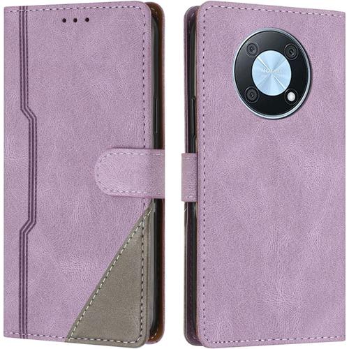 Coque Pour Huawei Nova Y90 / Enjoy 50 Pro, Housse Etui Portefeuille Cuir Multifonction, Fermeture Magnétique À Clapet Anti-Choc Flip Case Compatible Avec Huawei Nova Y90 / Enjoy 50 Pro (Pourpre)