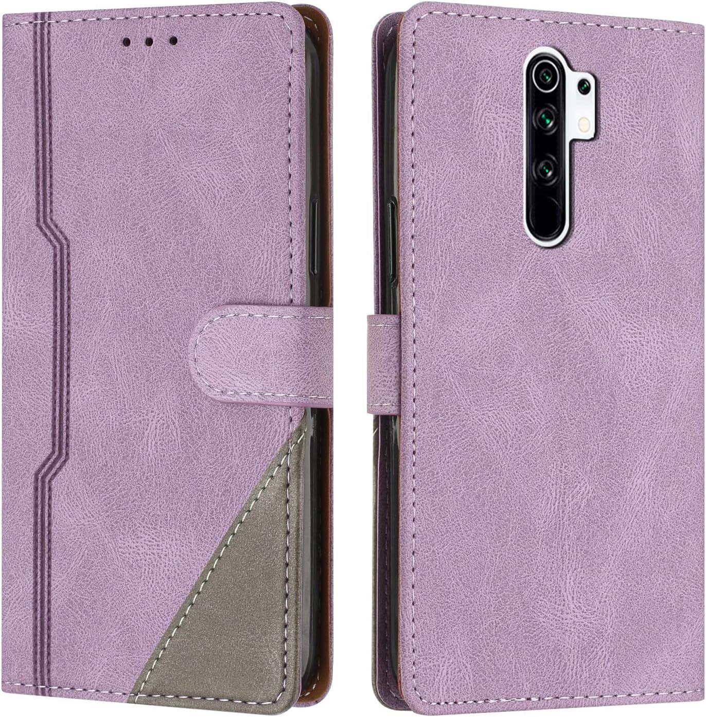 Coque Pour Xiaomi Redmi Note 8 Pro, Housse Etui Portefeuille Cuir Multifonction, Fermeture Magnétique À Clapet Anti-Choc [Fonction Support] Flip Case Compatible Avec Redmi Note 8 Pro (Pourpre)