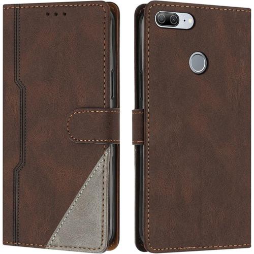 Coque Pour Huawei Honor 9 Lite/P Smart 2018/Enjoy 7s,Housse Etui Portefeuille Cuir Multifonction, Fermeture Magnétique À Clapet Anti-Choc Flip Case Pour Huawei Honor 9 Lite/P Smart 2018 (Marron)