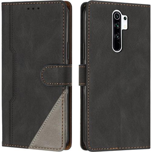 Coque Pour Xiaomi Redmi 9 / Redmi 9 Power, Housse Etui Portefeuille Cuir Multifonction, Fermeture Magnétique À Clapet Anti-Choc Flip Case Compatible Avec Redmi 9 / Redmi 9 Power (Noir)