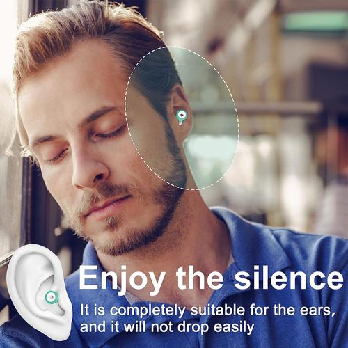 Bouchons d'oreilles pour dormir - 1 paire de bouchons d'oreille 27db,  protection auditive en silicone réutilisable, bouchons d'oreilles pour  dormir étude de concerts de travail, vert blanc0