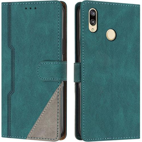 Coque Pour Huawei P20 Lite/Nova 3e, Housse Etui Portefeuille Cuir Multifonction, Fermeture Magnétique À Clapet Anti-Choc [Fonction Support] Flip Case Compatible Avec Huawei P20 Lite (Vert)