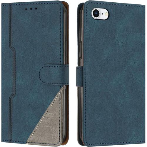 Coque Pour Iphone 6s / Iphone 6 (4,7 Pouces), Housse Etui Portefeuille Cuir Multifonction, Fermeture Magnétique À Clapet Anti-Choc [Fonction Support] Flip Case Pour Iphone 6s/6 (Bleu)