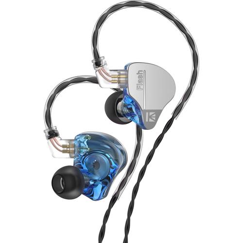 Kbear Ecouteurs De Jeu Filaires,Ecouteurs Intra-Auriculaires De 3,5Mm,Ecouteurs Hybrides Iem 1Dd 1Ba Avec Cable Anti-Enchevetrement Pour Ordinateur Portable Pc(Sans Micro,Bleu)