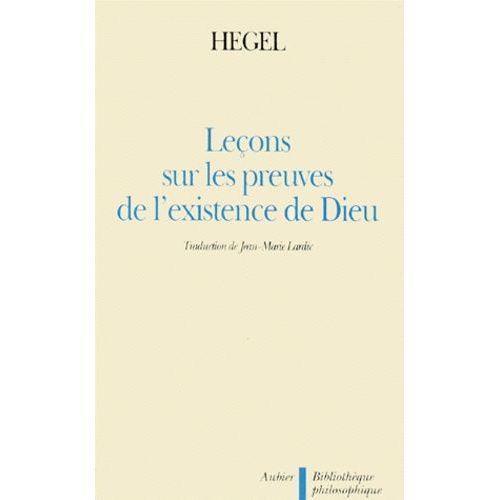 Leçons Sur Les Preuves De L'existence De Dieu