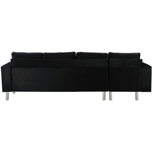 Canapé D'angle Tissu Réversible Rio - 5 Places - Noir