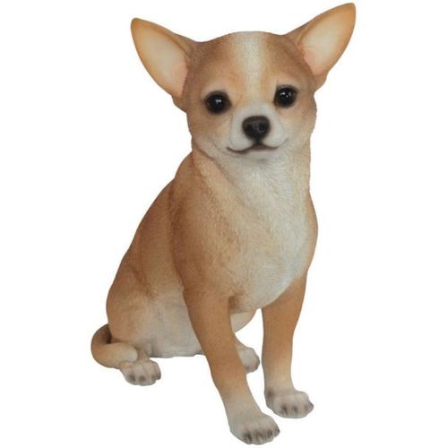Chihuahua Assis En Résine 23 Cm
