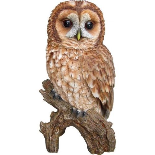 Hibou Fauve En Résine 31 Cm