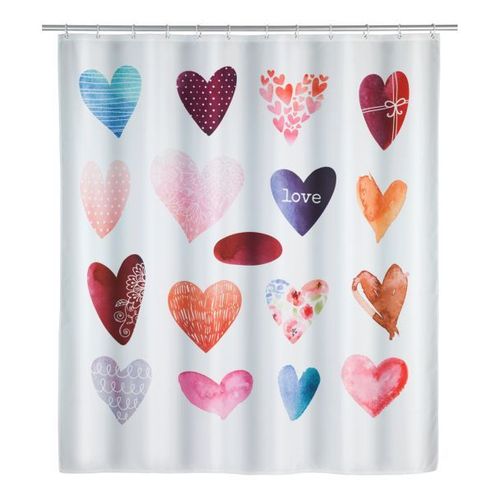 Rideau de douche - Coeurs - 180 x 200 cm WENKO