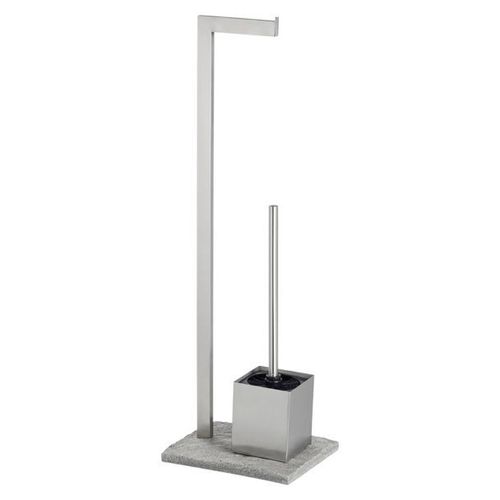Ensemble WC sur pied - Granite - Acier inox WENKO