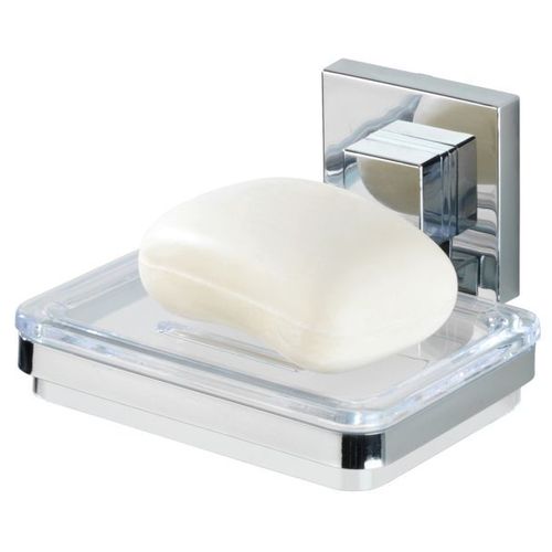 Wenko 22681100 Porte-Savon Quadro Vacuum-Loc, Abs/ Acier Inoxydable, 12 X 6,5 X 12 Cm