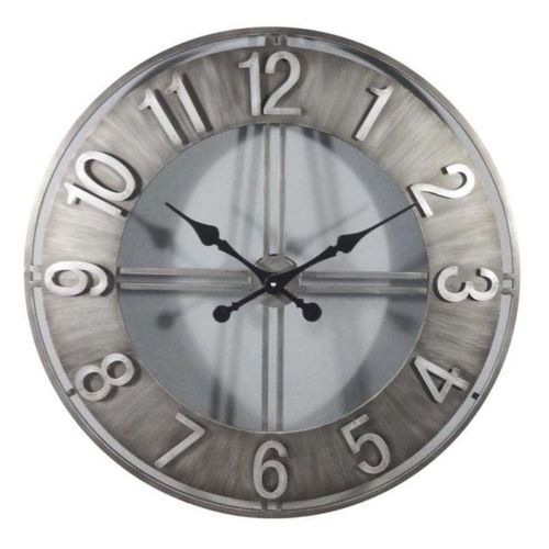 Horloge ronde en métal esprit aviateur