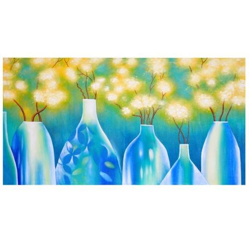 Tableau À L'huile, Vases, Peint À La Main À 100%, Toile De Décoration Murale Xl   135x70cm