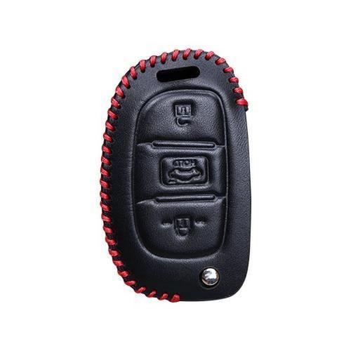 Coque clé,Housse de Protection pour voiture, en cuir, pour Hyundai Creta  I10, I20, Tucson, Elantra
