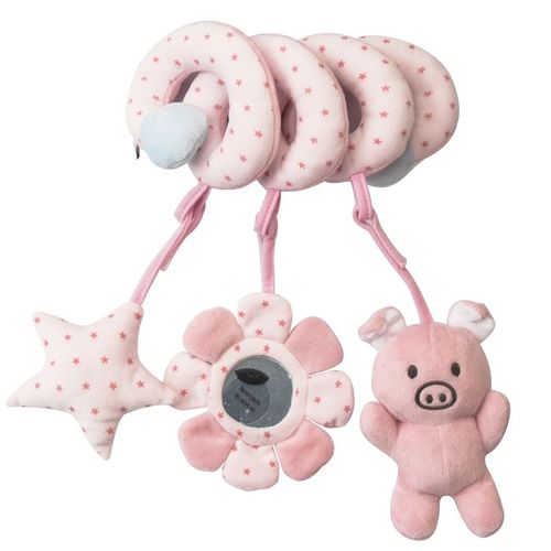 Jouet Suspendu En Peluche En Spirale Pour Berceau De Voiture,Pour Siège De Poussette,Interactif Avec Joli Pendentif Pour Bébé De 3/6/9 Mois + Tee-Shirt - Type Pink