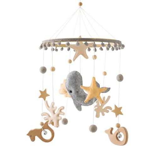 Boîte À Musique De Hochet De Baleine En Feutre De Dessin Pour Bébé,Jouets De Cloche De Lit Pour,Support De Jouets,Cadeaux Pour Nourrissons,Cpull #A