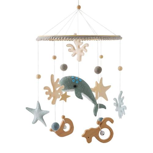 Boîte À Musique De Hochet De Baleine En Feutre De Dessin Pour Bébé,Jouets De Cloche De Lit Pour,Support De Jouets,Cadeaux Pour Nourrissons,Cpull #B