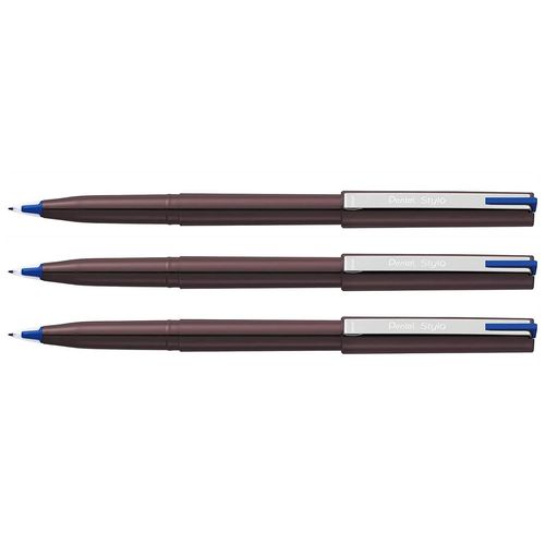 Pentel Lot De 3 Feutres Plume D'ecriture Pentel Stylo Jm20 Bleu