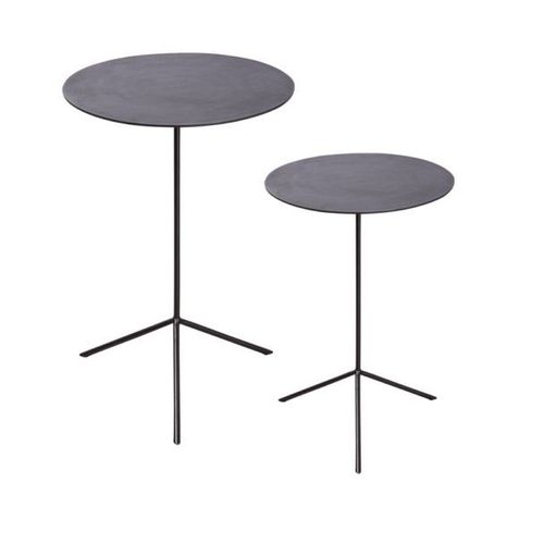 Set De 2 Table Gigognes Hauteurs Noir 58 Et 49 Cm
