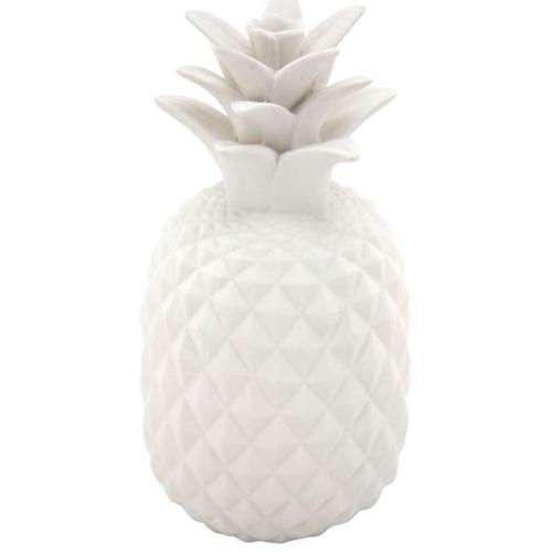 Ananas déco en résine blanche