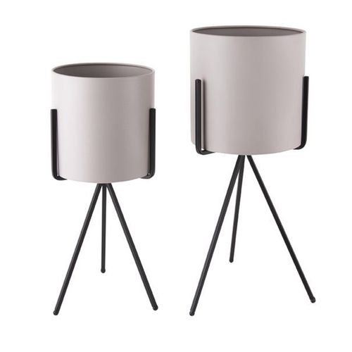 Duo De Cache-Pot Pedestal Xl - Gris