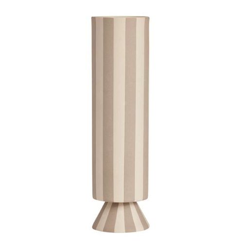 Vase gris en grès Ø8,5xH31cm - Taille unique