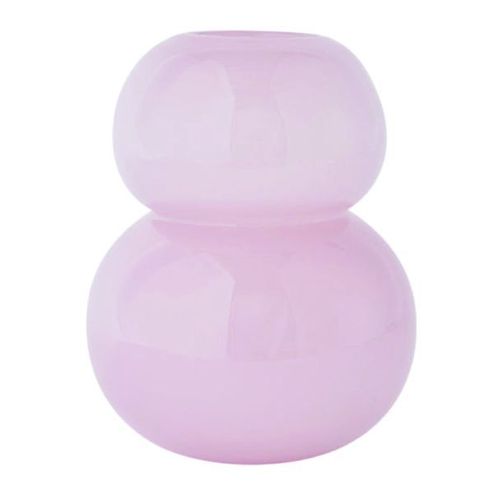 Vase rose en verre Ø19,5xH23cm - Taille unique